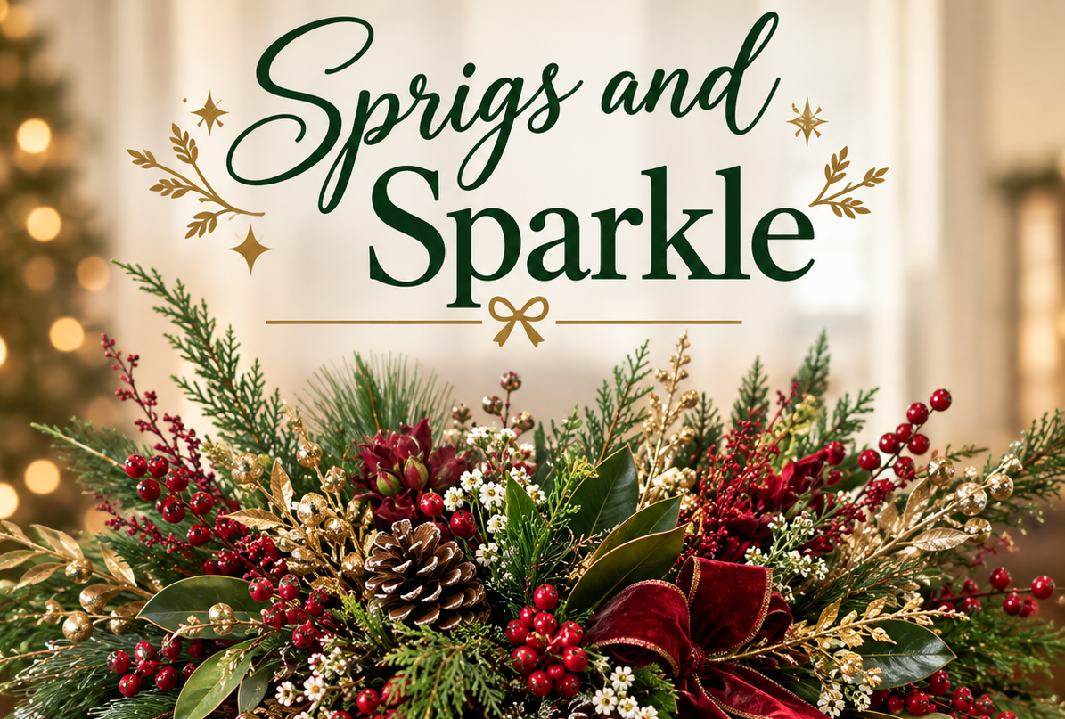 Sprigs & Sparkle — Holiday Centerpiece Workshop